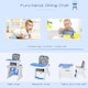 image 8 of HOMCOM 2-in-1 Convertible Baby High Chair Booster Seat w/ Removable Tray Blue