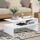 image 2 of HOMCOM 2 Tier Coffee/End Table Modern Design w/Open Shelf Living Room White