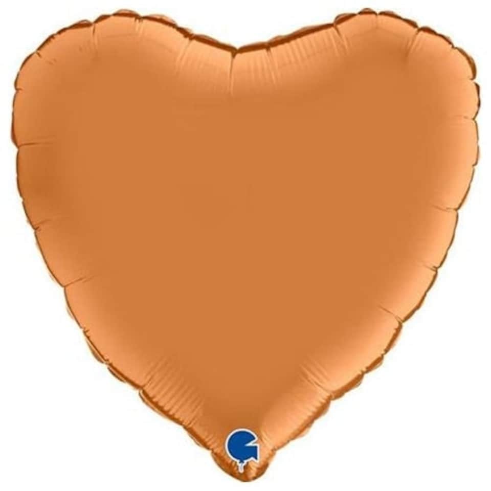Satin Caramel Heart Shape Foil Helium Balloon 46cm / 18 in