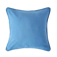 Homescapes Cotton Plain Air Force Blue Cushion Cover - 30 x 30 cm Blue