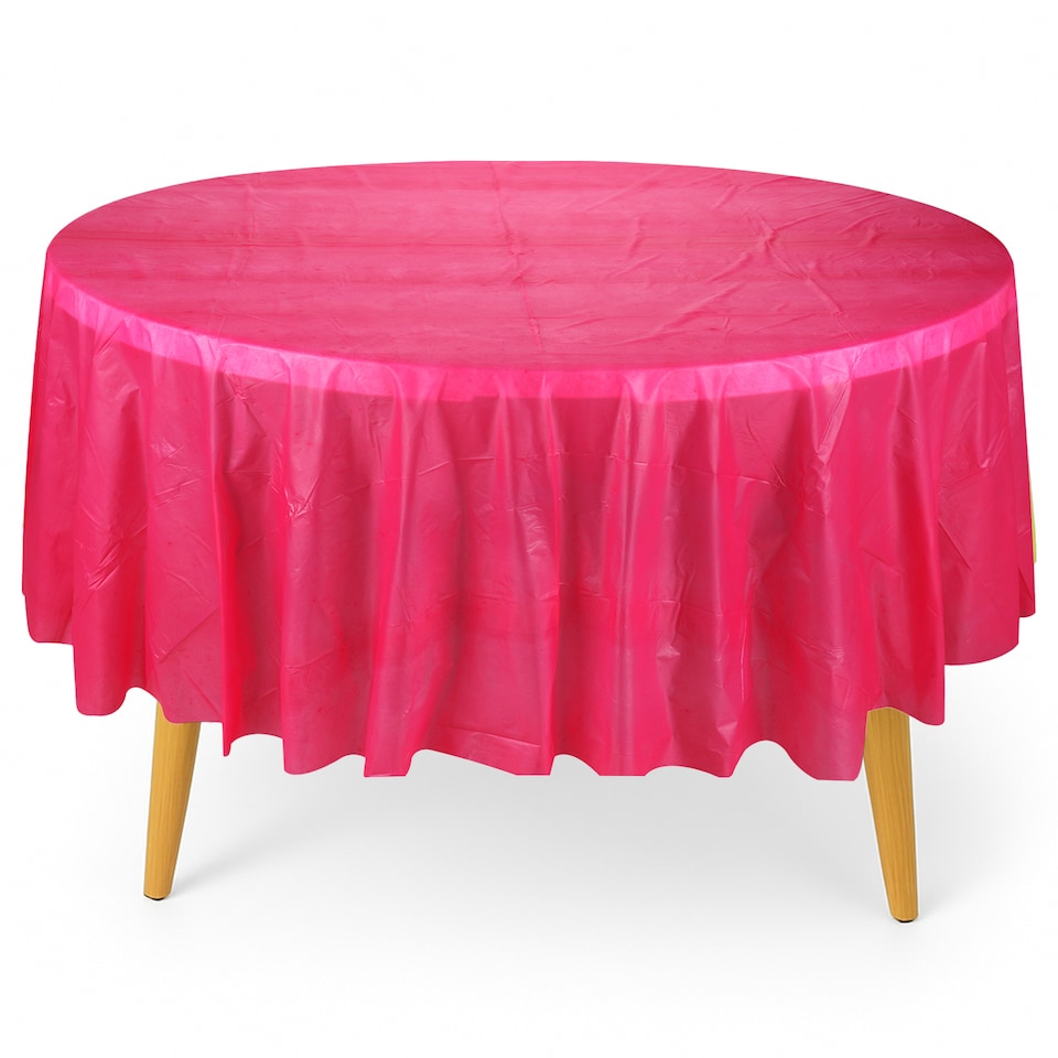 image 1 of Disposable Plastic Table Cover, Waterproof Tablecloth - 84 Inch