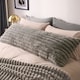 image 1 of OHS Ribbed Faux Fur Bolster Pillow Soft Maternity Support Cushion | Grey | One Size