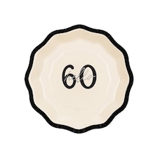 Hello 60 Elegant Milestone Birthday Round Paper Plates 18cm - Pack of 6 | Multi