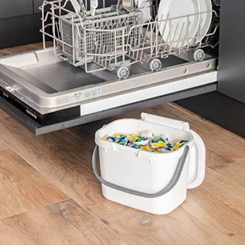 image 1 of White/Grey Compost Caddy, 4.5L N/A | One Size