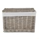 image 2 of 36cm Grey Wash Finish Storage Wicker Hamper Basket | Grey | Grey | XS