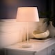 image 3 of ValueLights Charlie Brushed Chrome Floor Lamp White Doretta Shade and Bulb