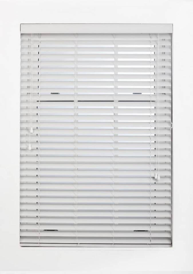 image 1 of Faux Wood Venetian Blind with String (W)75cm x (L)150cm