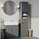 image 8 of 2 Door 1 Drawer Bathroom Cabinet White | Grey / Grey