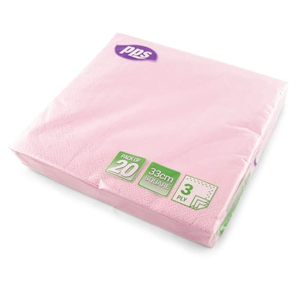 image 1 of Light Pink Paper Luncheon Napkins 33cm 3 Ply - Pack of 20