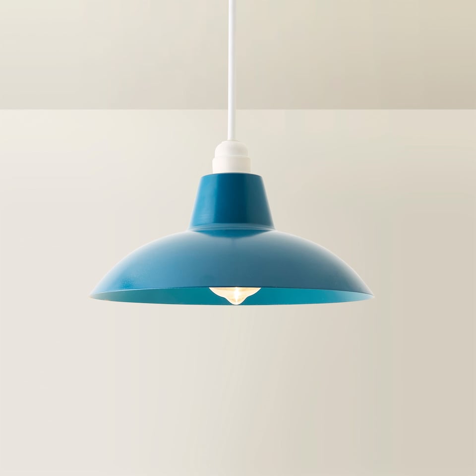 image 1 of ValueLights Civic French Blue Ceiling Pendant Shade | Blue