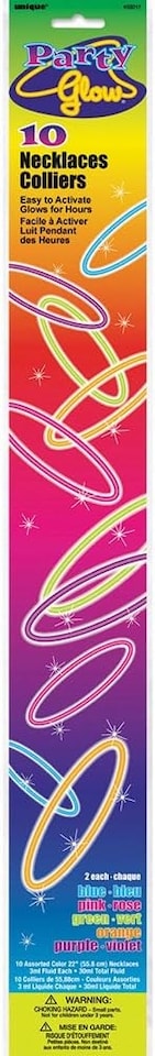 image 1 of Pack of 10 22" Assorted Colors Glow Necklaces