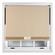 image 1 of FURNISHED Blackout Roller Blind with Gold Glitter Trim and Cream Bow Trimmable Window Shade | Brown | Cappuccino | (W) 145cm x (L) 165cm