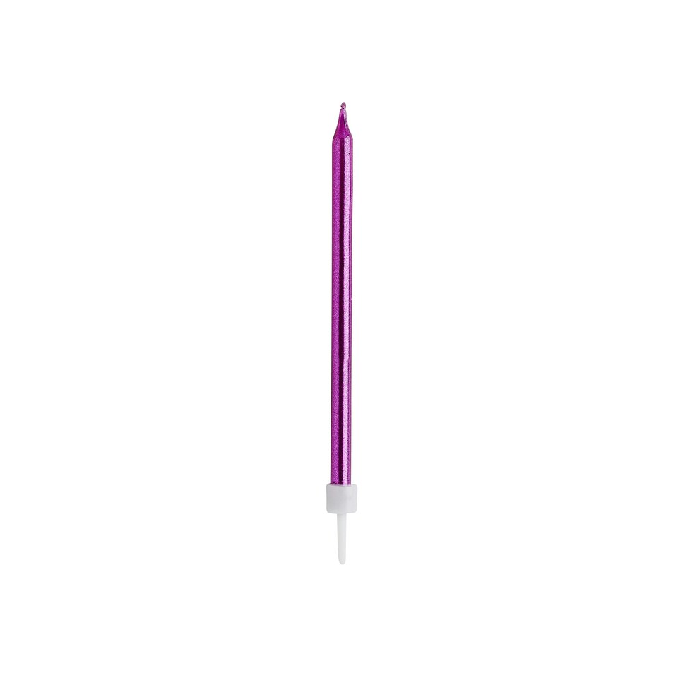 image 1 of Hot Pink Skinny Celebration Candles - Pack of 12
