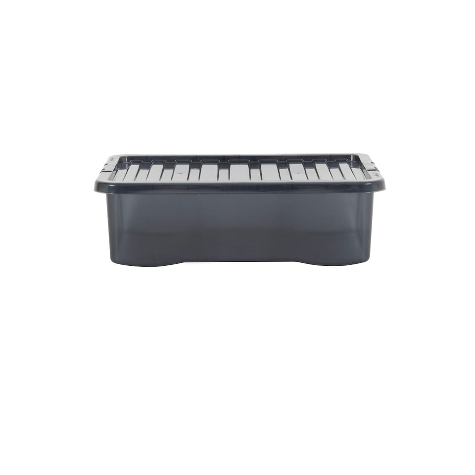 image 1 of Wham Crystal 5 x 32L Stackable Plastic Storage Boxes with Lids Black