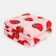 image 3 of OHS 10 x Strawberry Ultra Soft Polar Throw Blanket, 120x150cm - Pink