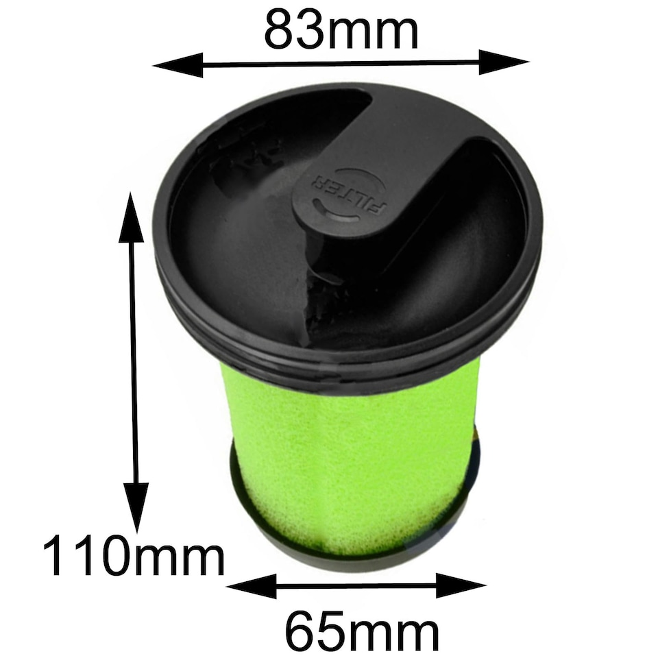 image 1 of SPARES2GO Green Vacuum Washable Filter Kit compatible with GTECH System Air Ram K9 Multi MK2 Cordless