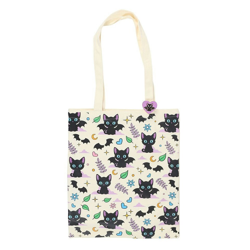 Something Different Cute and Creepy Cat Print Tote Bag - Multicoloured - One Size