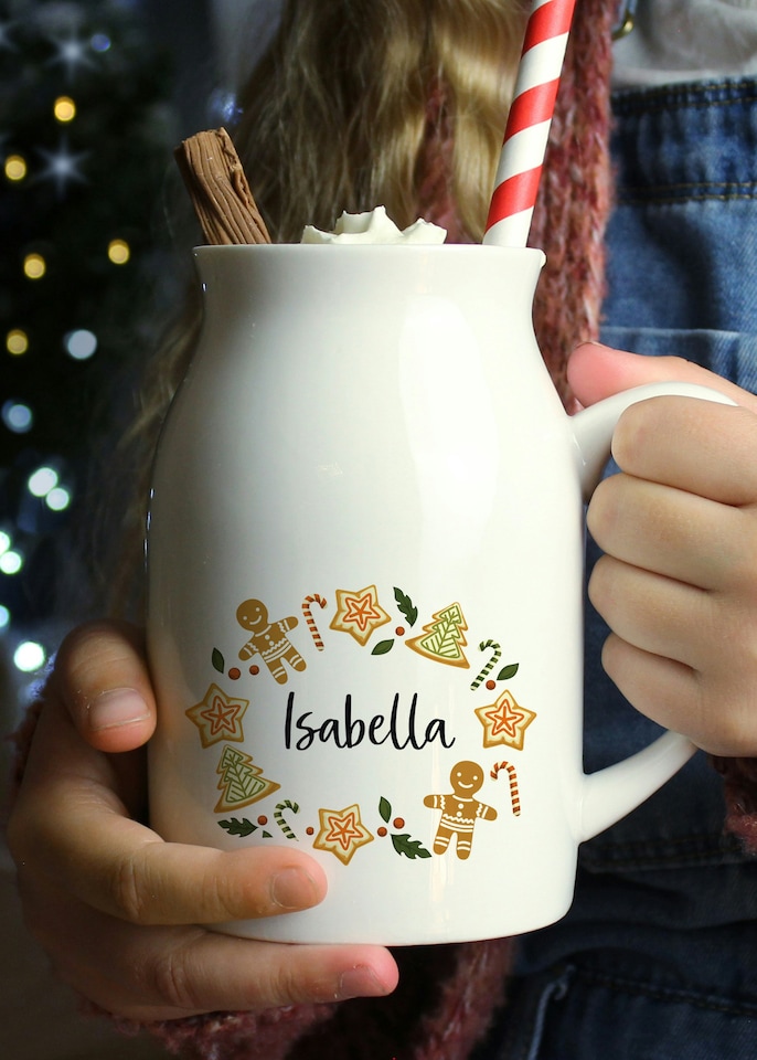 image 1 of Personalised Christmas Milk Jug | White