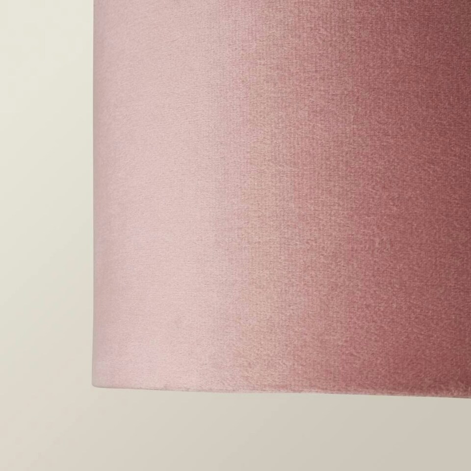 image 1 of ValueLights Reni Large Pink Velvet Pendant Shade Pink