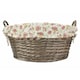 image 3 of Antique Wash Finish Lined Wash Basket With Garden Rose Lining | Multi | Garden Rose