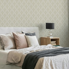Sublime Art Deco Geometric Natural Wallpaper Brown | Beige