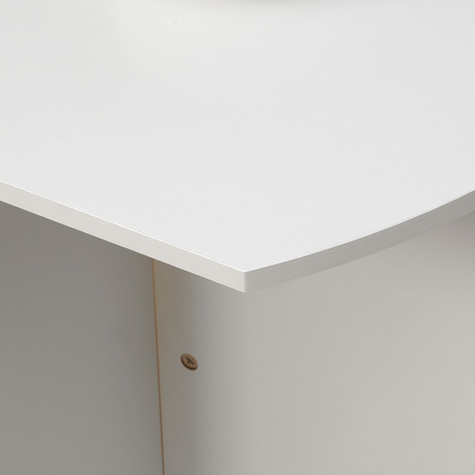 image 1 of HOMCOM Foldable Dining Table Compact Drop Leaf Table for Kitchen White White