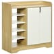 image 1 of HOMCOM Shoe Cabinet Shoe Storage Organizer with Five Open Shelves, Natural