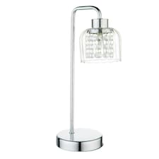 Yarrow Polished Chrome & Glass Table Lamp