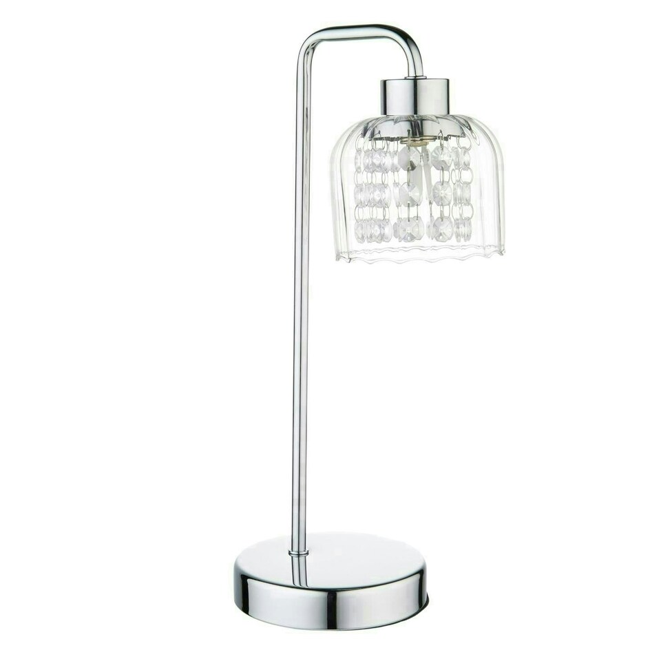 image 1 of Yarrow Polished Chrome & Glass Table Lamp
