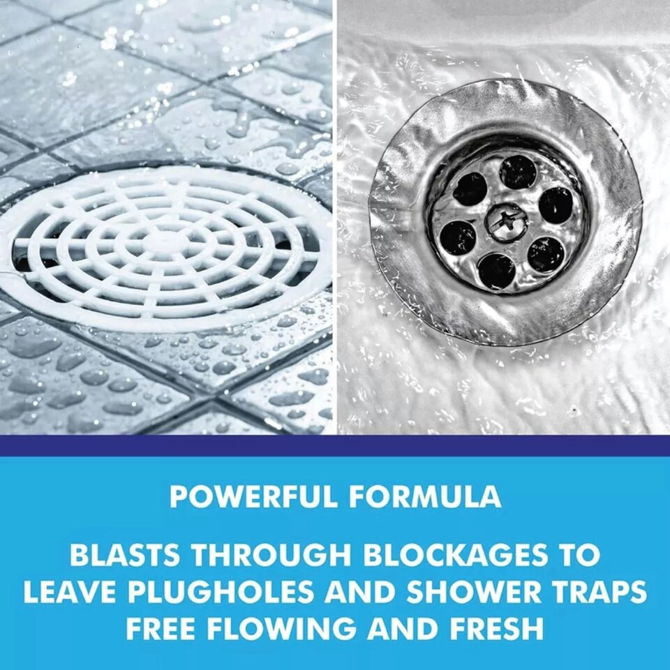 image 1 of Kilrock Slam Plughole Unblocker Bathroom Hair Clog Dirt Cleaner