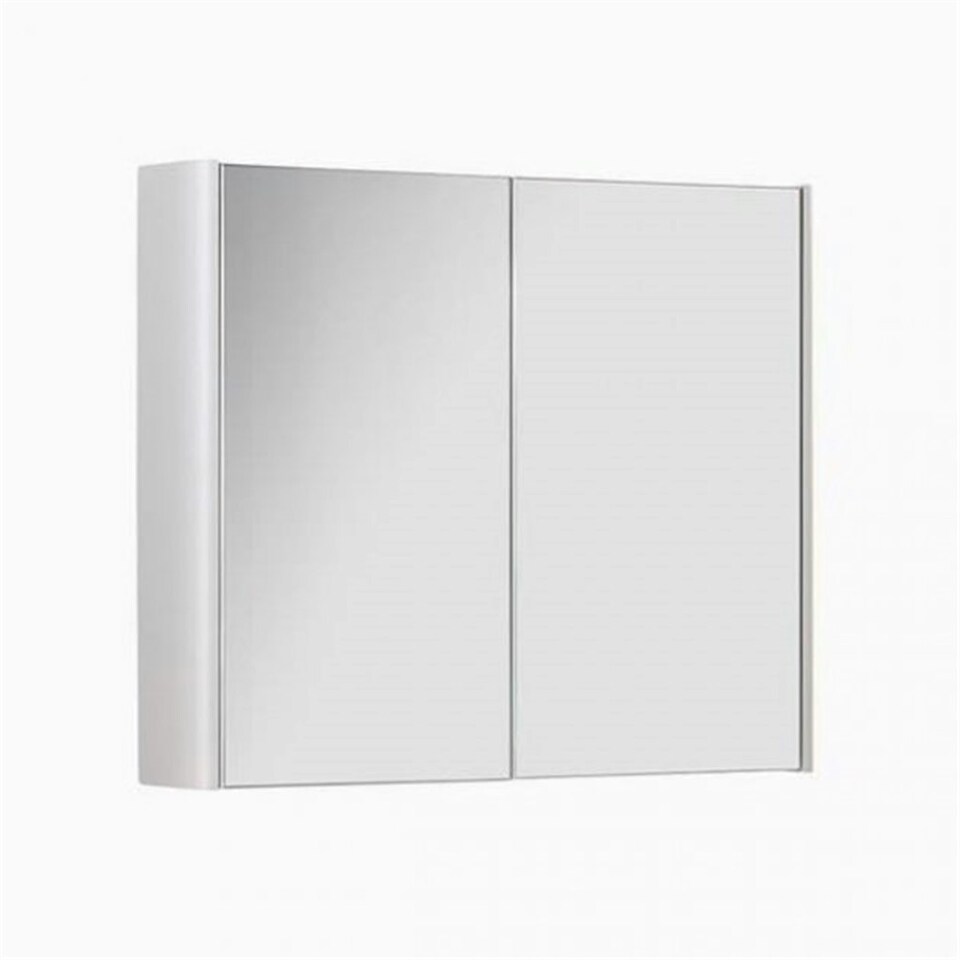 image 1 of 800mm 2 Door Bathroom Mirror Cabinet- White Gloss- (Choice) White