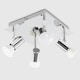 image 1 of ValueLights Pair Of Modern Square Chrome 4 Way GU10 Ceiling Spotlights Chrome