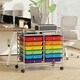 image 4 of COSTWAY 12 Drawers Utility Cart Storage Rolling Multi-color