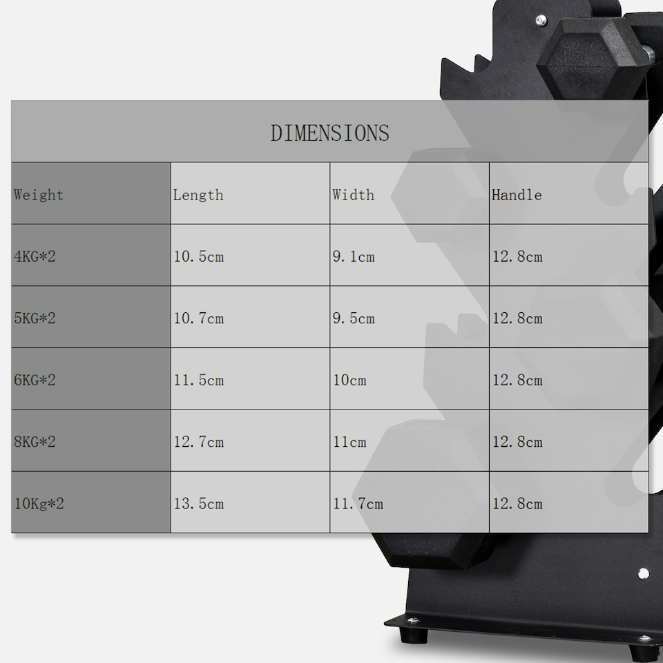 image 1 of HOMCOM Hexagonal Dumbbells Kit Weight Lifting Exercise for Home Fitness 2x4kg