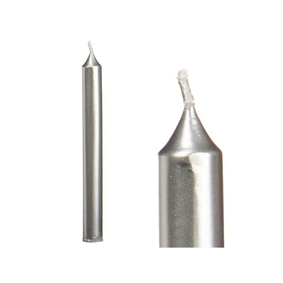 image 1 of Candle Set Acorde 126-E-AR Silver 2 x 2 x 20 cm (12 Units) N/A