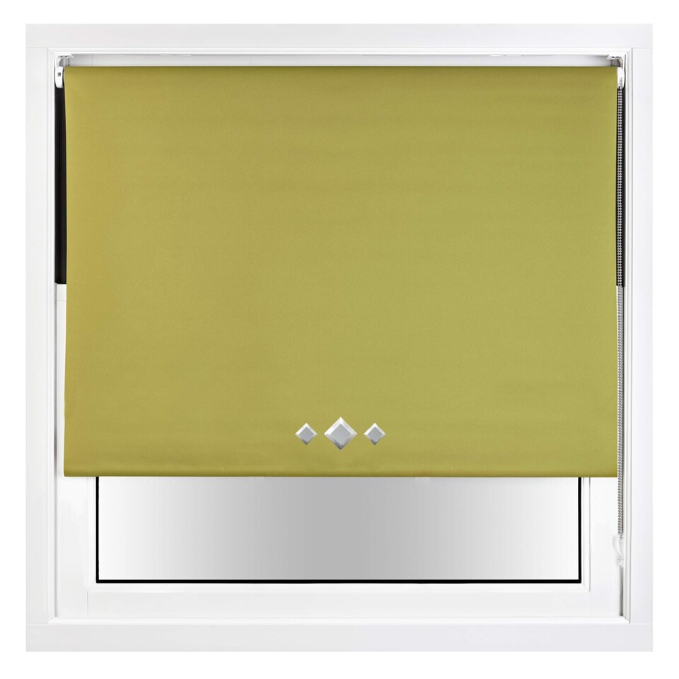 image 1 of Blackout Roller Blind Diamond Eyelet | Metal Fittings | Green | Green