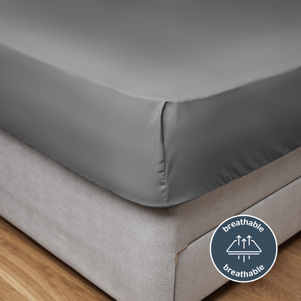 image 1 of Silentnight Supersoft Fitted Sheet, Charcoal