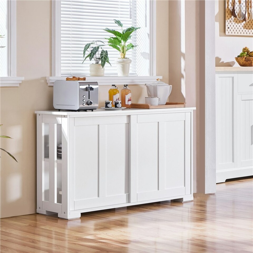 image 1 of Yaheetech Multipurpose Home Cupboard with Sliding Door