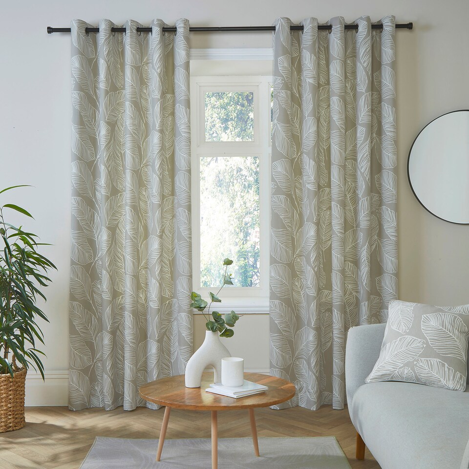 image 1 of Fusion Matteo Eyelet Curtains Natural