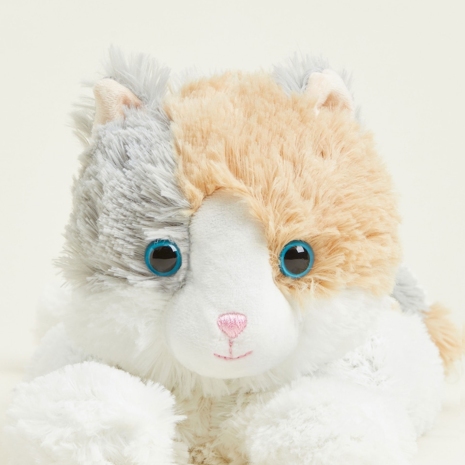 image 1 of Warmies Plush Ginger Cat Microwavable Weighted Teddy with French Lavender Scent, Hot or Cold for Cool Relaxation and Warm Relief