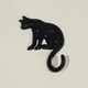 image 1 of Homescapes Cast Iron Cat Coat Hook Black | One Size