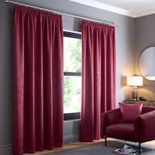 Fusion Galaxy Pencil Pleat Curtains Wine