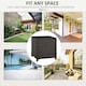 image 5 of Outsunny Side Table Furniture Tempered Glass Garden Patio Wicker Brown