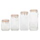 image 4 of Argon Tableware Square Glass Jars with Clip-Top Lids - 1.25L - Pack of 6