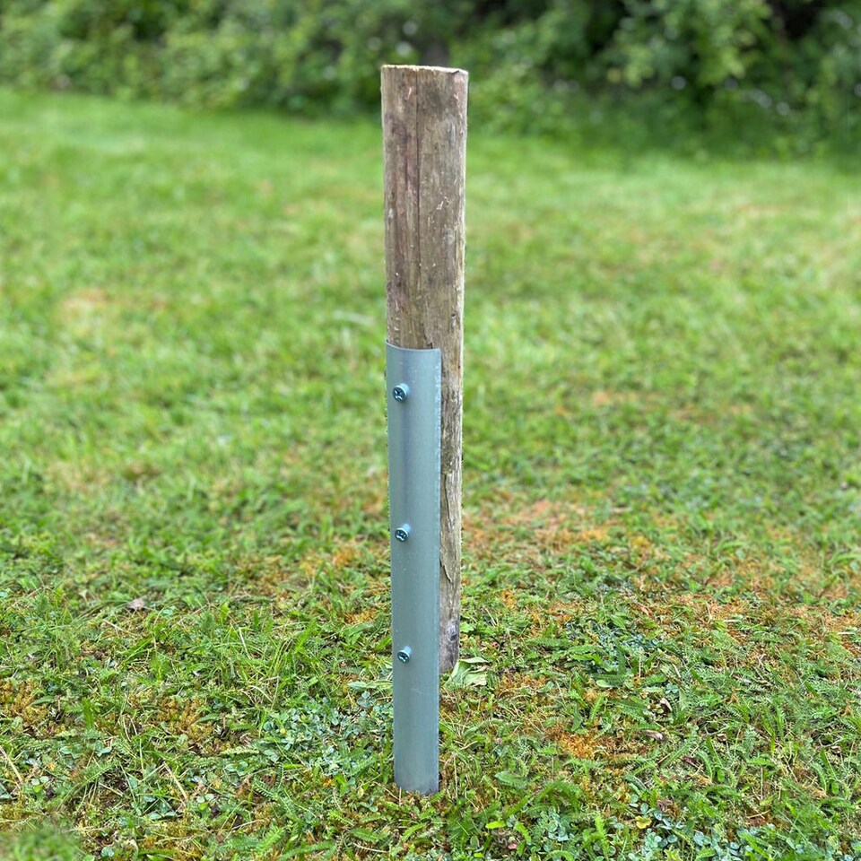 image 1 of Metal Log Roll Stakes for Lawn Garden Border Edging (Pack of 10)