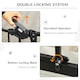 image 2 of PawHut Extra Tall Dog Gate with Cat Door Auto Close for Stairs 74-80 cm Wide