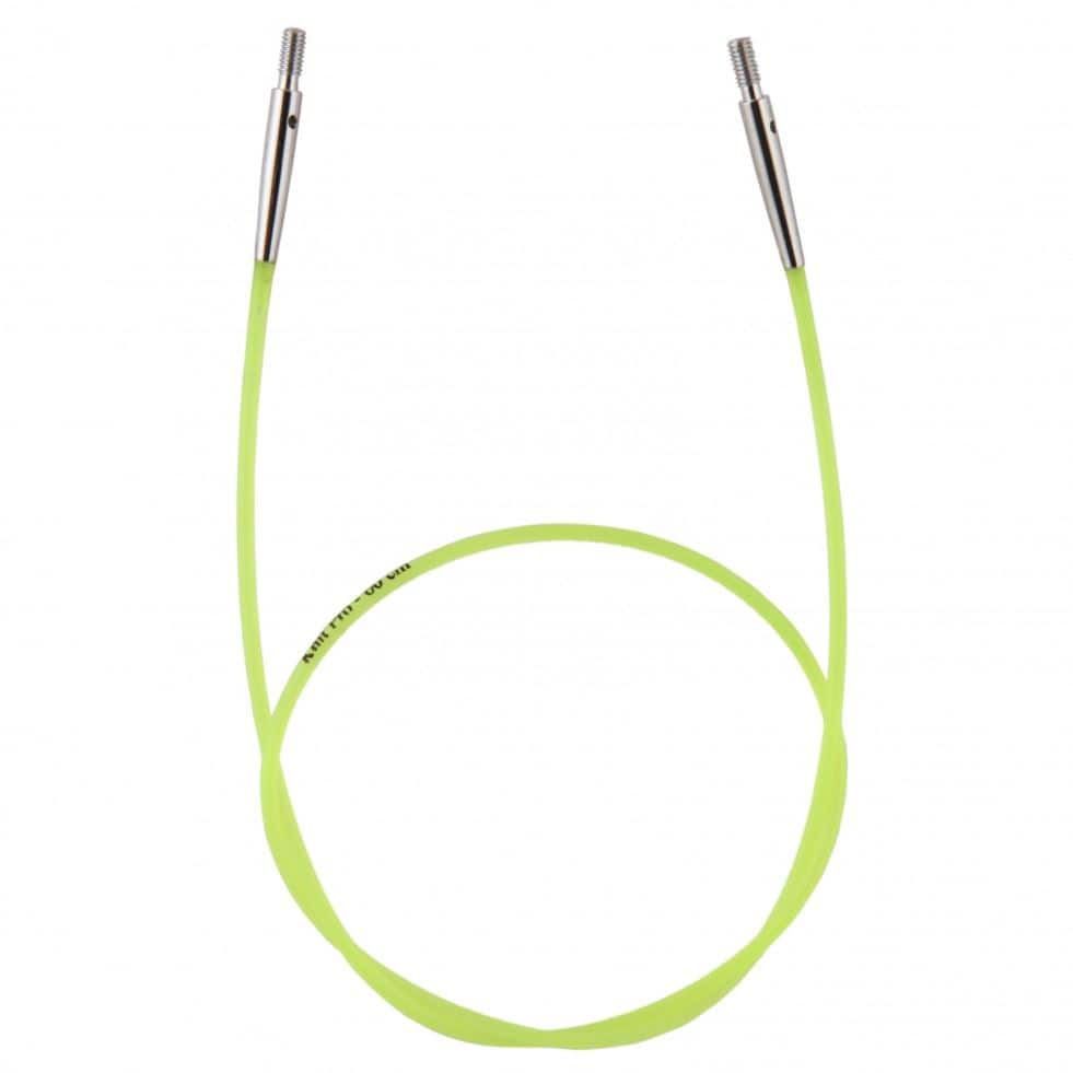 KnitPro CABLES 35CM NEON GRN - Cable: Colour Coded: Neon Green: 35cm in Green