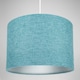 image 4 of Contemporary and Sleek 10 Inch Teal Linen Fabric Drum Lamp Shade 60w Maximum | Blue