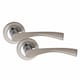 image 2 of Golden Grace 1 Set Astrid Design Modern Door Handles Lever Latch on Round Rose in Duo Finish with Tubular Latch and Pair of Hinges | Grey | 1 Set