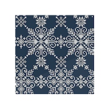 Knitted Pattern Of White Snowflakes Dining Splash Back | White